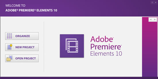 окно видеоредактора Adobe Premiere Elements 10