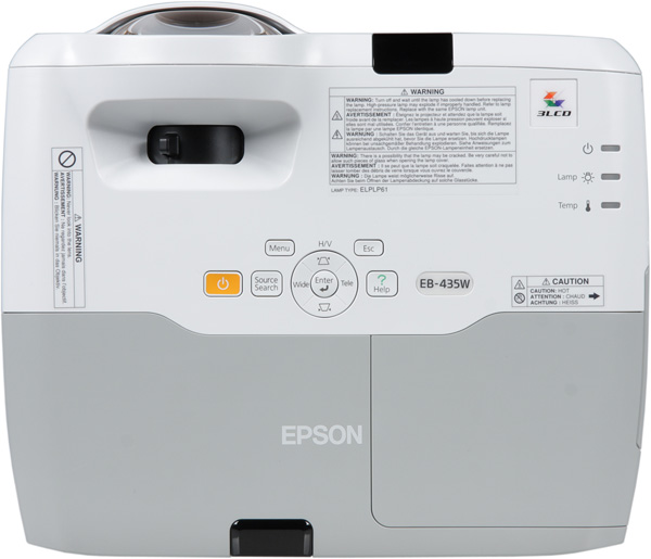 Проектор Epson EB-435W, верхняя панель