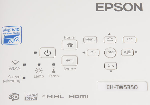Проектор Epson EH-TW5350, контрольная панель