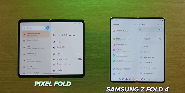 Будто из разных эпох: Google Pixel Fold и Samsung Galaxy Z Fold4 сравнили вживую